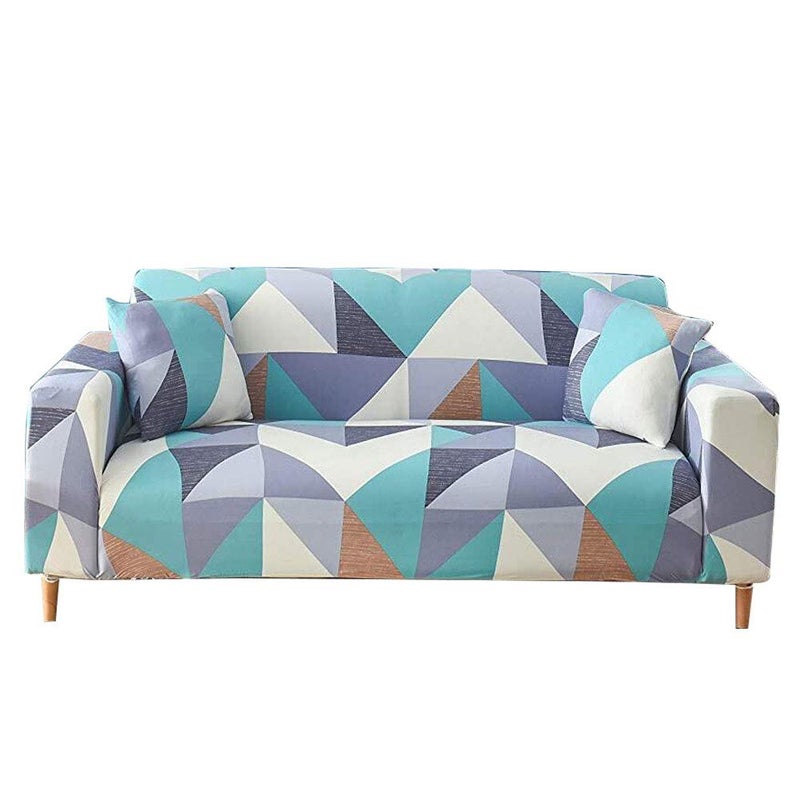 HOOBUY Printed Sofa Cover Stretch Couch Covers Sofa Slipcovers for 2 Cushion Couch and Loveseat with Two Free Pillow Case 07#(2 Seater/Loveseat) - Image 1